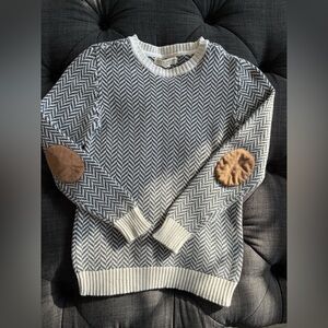VGUC Hope & Henry Boys M Herringbone Sweater with Elbow Patches